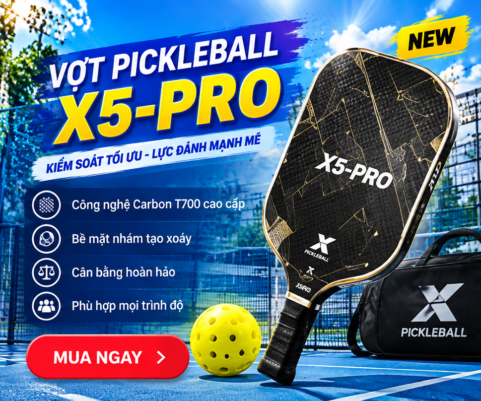 Vợt Pickleball MEDAL Pro X5 Pro 16mm - "GO TO WIN"
